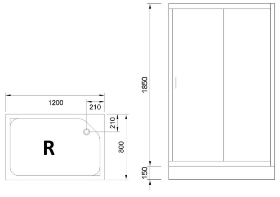 Душевой уголок Royal Bath RB 8120HP-C-R