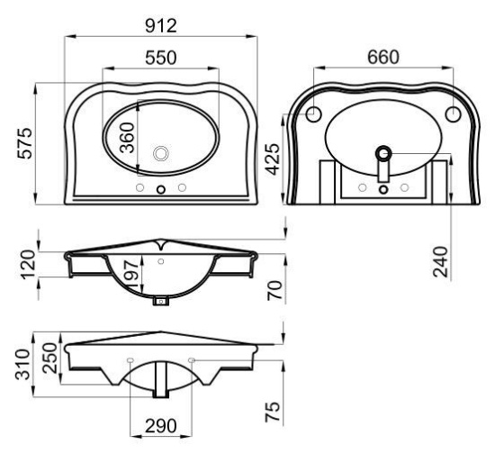 Раковина Noken Dinasty 90 см