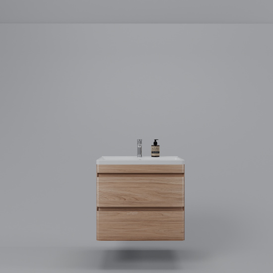 Тумба с раковиной Style Line Атлантика 70 Люкс ясень перламутр, Plus подвесная