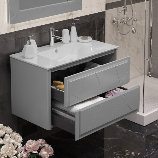 Тумба с раковиной Opadiris Луиджи 100 серая