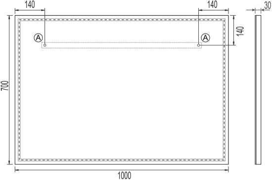 Зеркало Vigo Marta Media Grey 100