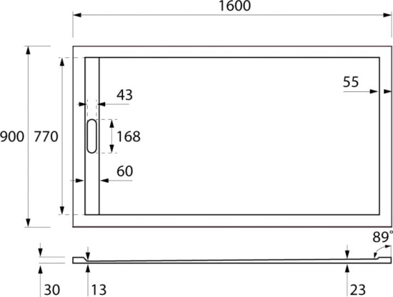 Поддон для душа Cezares Tray TRAY-AS-AH-160/90-30-W
