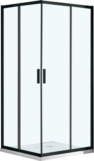 Душевой уголок Vincea Garda VSS-1G100CLB 100x100, профиль чёрный, стекло прозрачное
