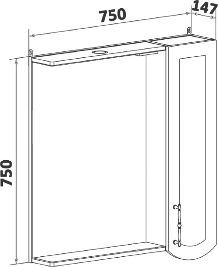 Мебель для ванной Runo Неаполь 75, напольная