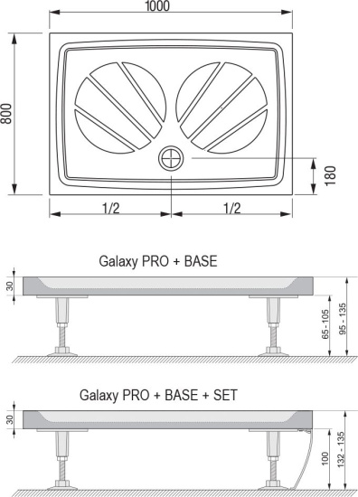 Поддон для душа Ravak Gigant Pro 100x80