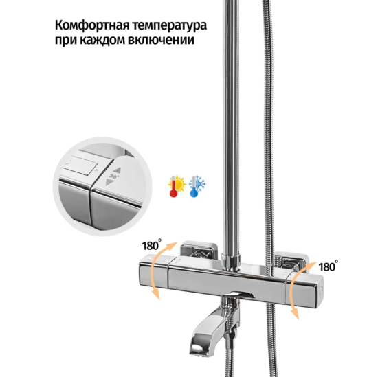 Душевая система Grocenberg GB7005CR термостат