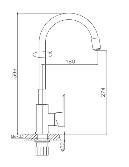 Смеситель для кухни Haiba HB70112-4 с гибким изливом, синий/ хром
