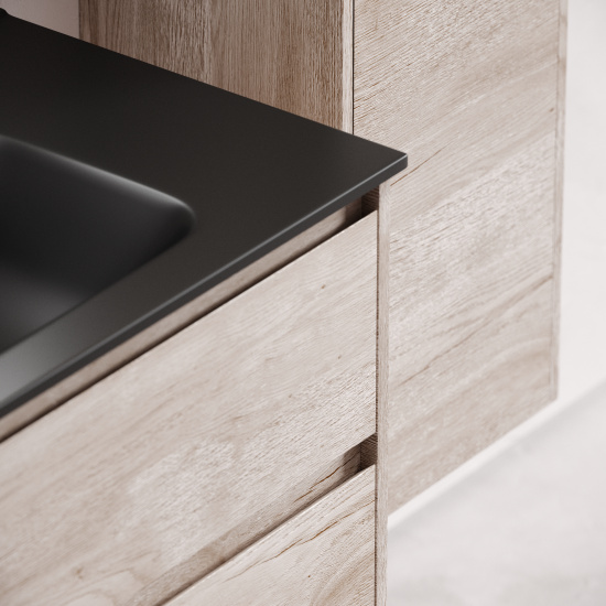 Тумба с раковиной Sancos Libra 90 дуб галифакс натуральный, подвесная