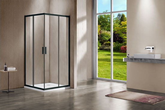 Душевой уголок Vincea Garda VSS-1G8010CLB 100x80 см, профиль чёрный, стекло прозрачное