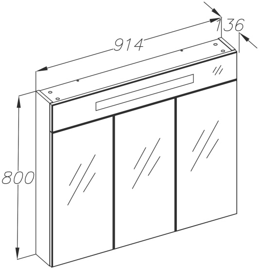 Зеркало-шкаф Opadiris Кристалл 90