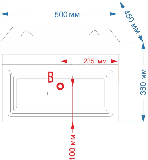 Тумба с раковиной Misty Европа 50 черная эмаль