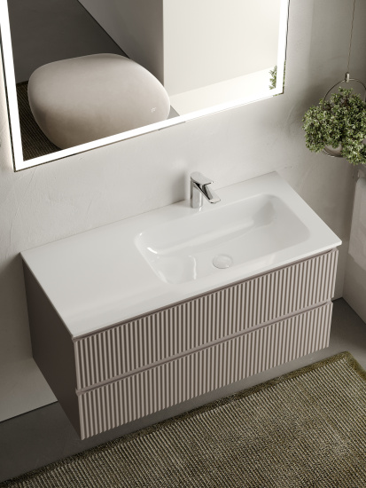 Тумба с раковиной Sancos Snob R 100 Doha Soft правая SNR100RSM, подвесная