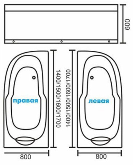 Акриловая ванна Royal Bath Azur RB614200 140x80x60 R