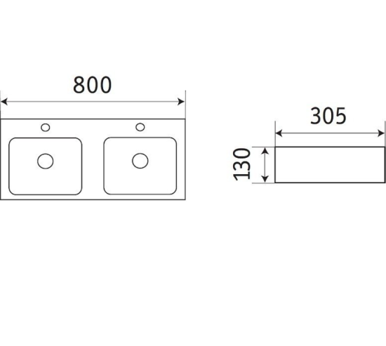 Раковина CeramaLux 78694 двойная