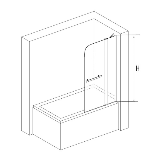 Шторка на ванну RGW Screens SC-12 1000х1500 профиль хром, стекло прозрачное