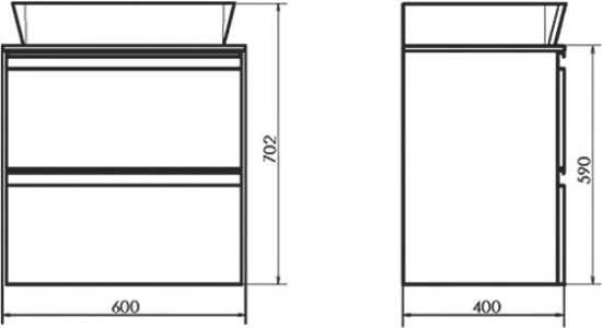 Тумба с раковиной Comforty Эдинбург 60-2 подвесная, бетон светлый, раковина 9055RA-50