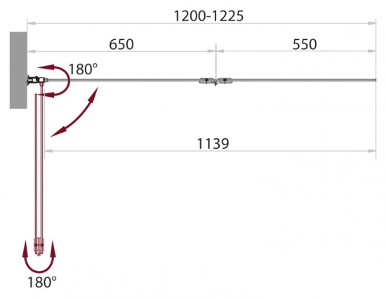 Душевая шторка на ванну BelBagno Sela-V-21-120/140-Ch-Cr-L