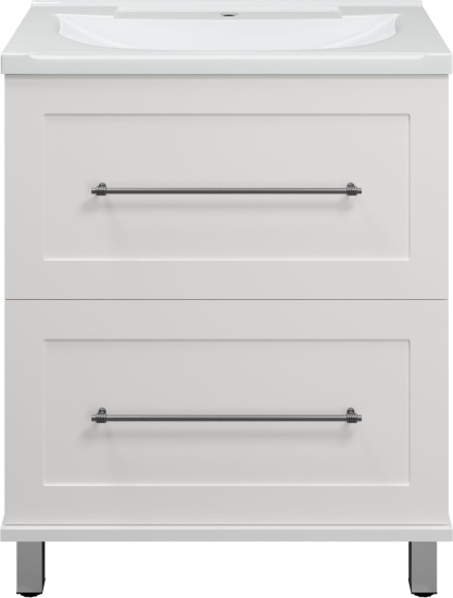 Тумба с раковиной Misty Марта 70 напольная, белая глянцевая