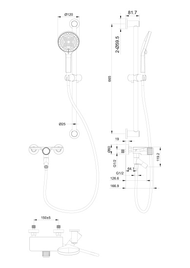 Смеситель для ванны Wonzon & Woghand Click WW-FE05L222-CR