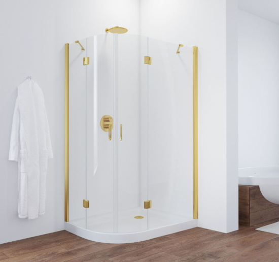 Душевой уголок Vegas Glass AFS-F 110*100 09 01 R профиль золото, стекло прозрачное