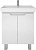 Тумба с раковиной Dreja Q Plus (D) 70 c опорами, белый глянец