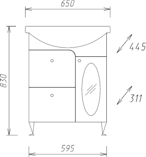 Мебель для ванной Onika Кристи 65.182