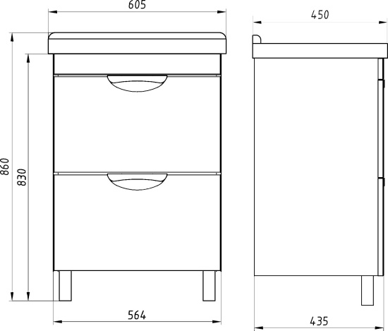 Тумба с раковиной ASB-Mebel Миранда 60