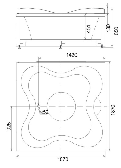 Акриловая ванна Gemy G9089 O R