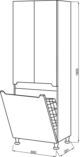 Пенал Cerutti SPA Ломбардия 60 №2 с бельевой корзиной