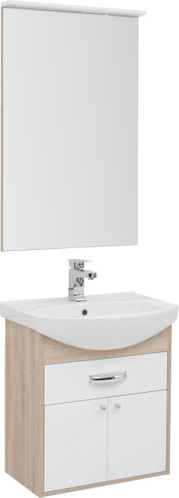 Тумба с раковиной Aquanet Грейс 60 1 ящик, 2 фасада, дуб сонома