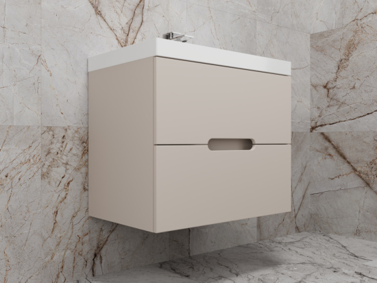 Тумба с раковиной Style Line Матис 70 подвесная, крем