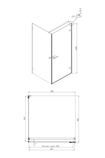 Душевой уголок Ambassador Abner 10011101R 90x90 см
