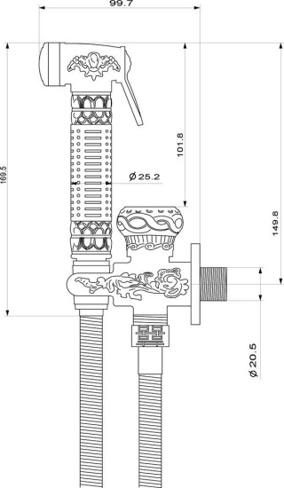 Гигиенический душ Milacio Carletta MC.802.BR