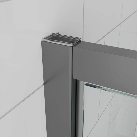 Душевая дверь в нишу Veconi Ottimo P30 GR OP30GR-90-12-C9, профиль графит брашированный, стекло матово-тонированное