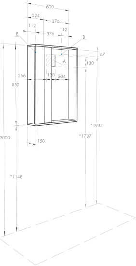 Зеркало Aquaton Бостон 60 с подсветкой, дуб эврика