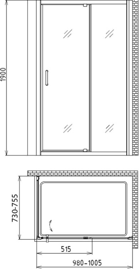 Душевой уголок Gemy Sunny Bay S28191A-A75 100х75 см