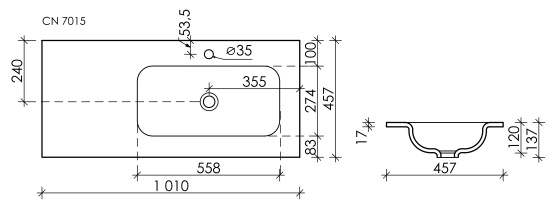 Мебельная раковина Sancos Element 101 R CN7015