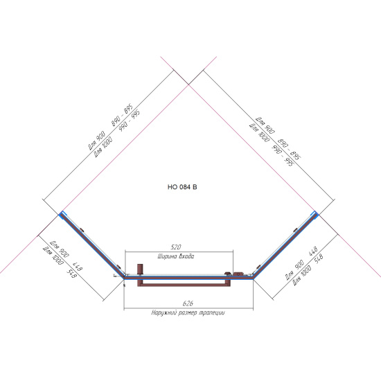 Душевой уголок RGW Hotel HO-084B 100х100 стекло тонированное