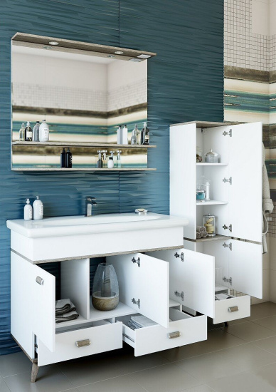 Мебель для ванной Sanflor Бруно 105 белый, орегон, напольная