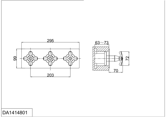 Смеситель для ванны D&K Hessen Lorsch DA1414801 встраиваемый