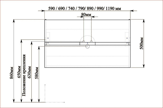 Тумба с раковиной SanVit Сити 90 подвесная, белая матовая