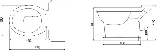 Чаша для унитаза-компакта BelBagno Trevi BB135CP