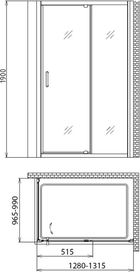 Душевой уголок Gemy Sunny Bay S28191D-A100 130х100 см