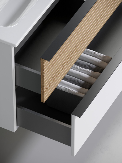 Тумба с раковиной Sancos Delta 100 дуб светлый/белый правая, DL100LW