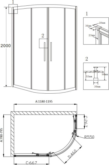 Душевой уголок Grossman Pragma PR-120SL