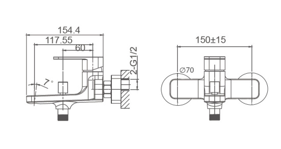 Смеситель для ванны Wonzon & Woghand Arnie WW-693101-CR