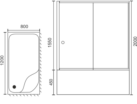 Душевой уголок Royal Bath BP RB8120BP-T-BL-R 120x80 с поддоном