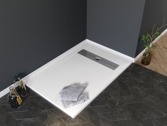 Поддон для душа Aquanet Delight 160x90 белый камень, с сифоном
