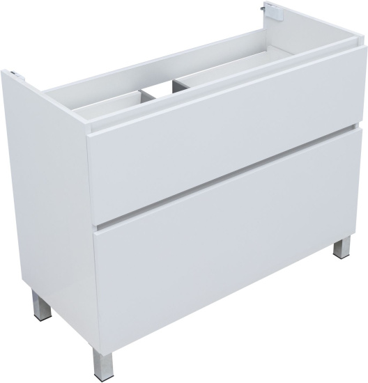 Тумба с раковиной Aquanet Вега 100 Ирис напольная 2 ящика, белый глянец
