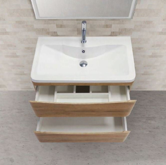 Тумба с раковиной BelBagno Acqua 80 подвесная, robere nature grigio